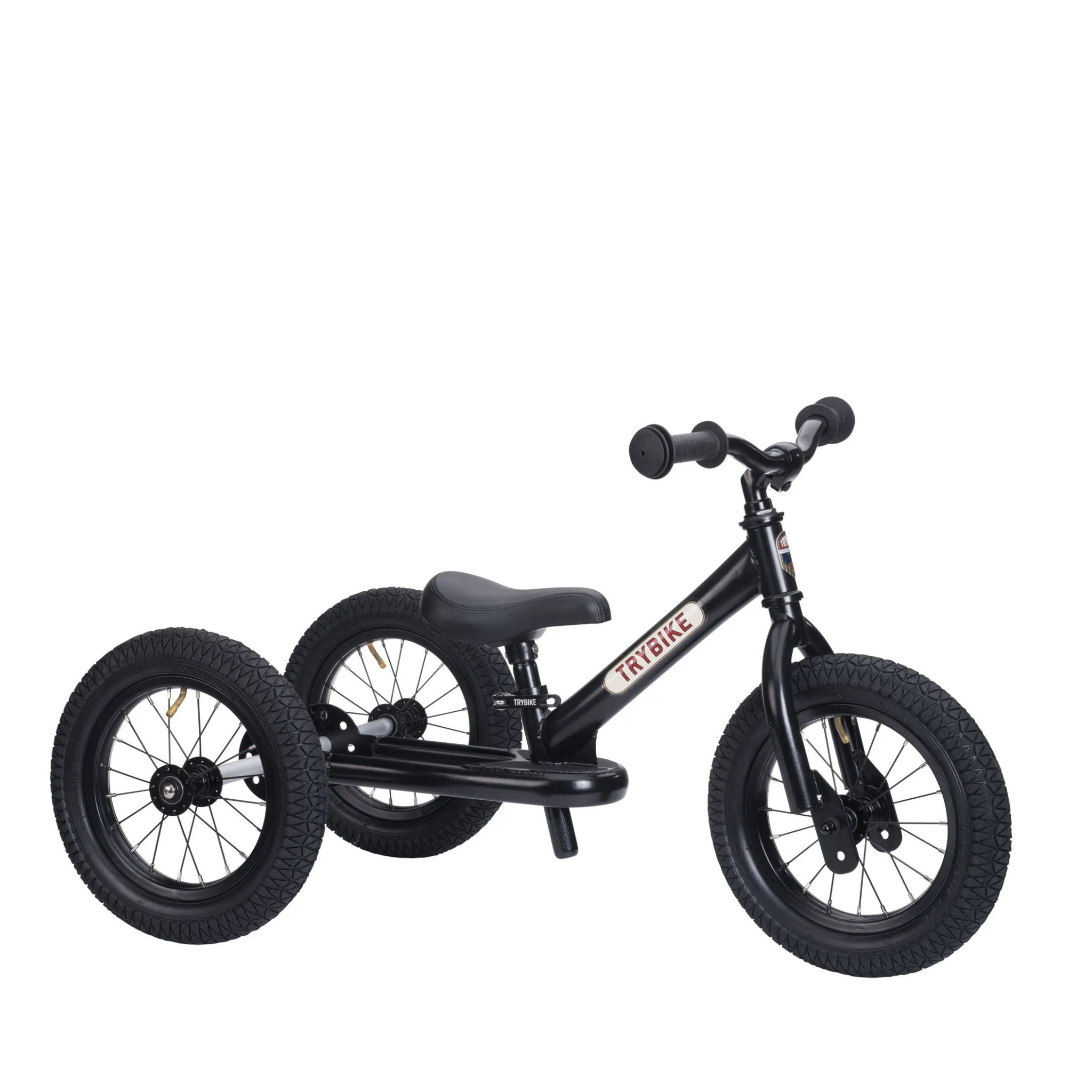 Trybike steel 2-in-1 loopfiets mat zwart